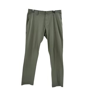 RHONE Mens Commuter Pants Olive Green Slim Fit Stretch Chino Trousers Sz 35‎